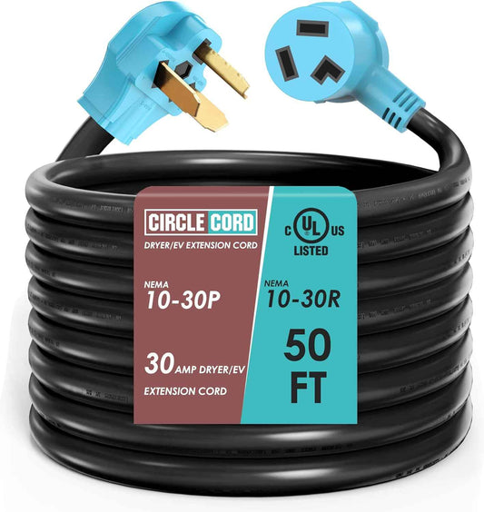 30 Amp UL Listed 25ft Dryer & EV Extension Cord - NEMA 10-30P for Tesla Model 3/X/Y/S