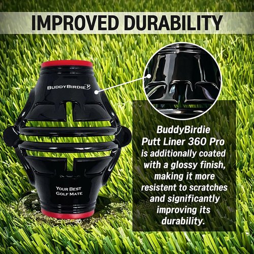 BUDDYBIRDIE Putt Liner 360 Pro Golf Ball Marker | 360 Degree Line Drawing Alignment Accessory Tool Identification Multicolor Triple Line Golf Gift Premium Quality (Red)