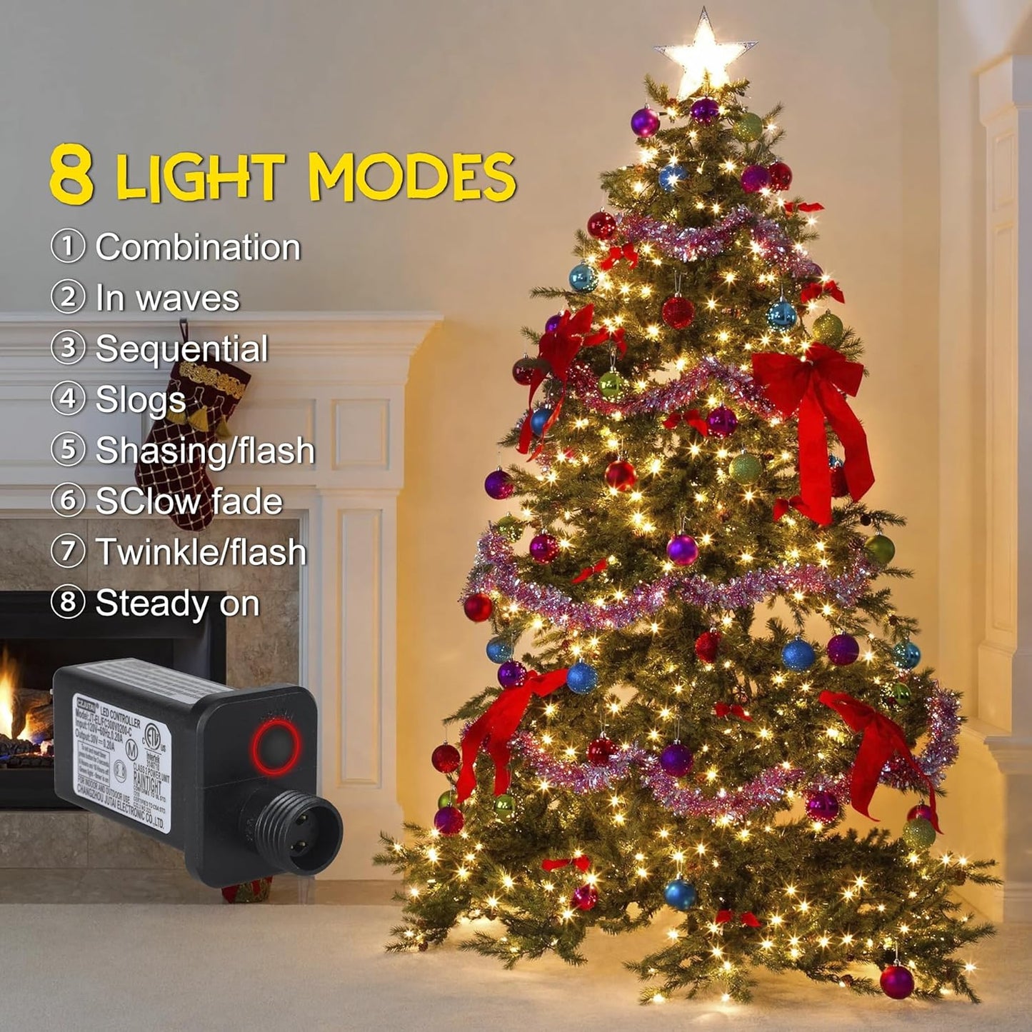 500 LED Christmas String Lights - 164 FT Waterproof RGB Fairy Lights with Remote & Timer for Indoor/Outdoor Holiday Decor