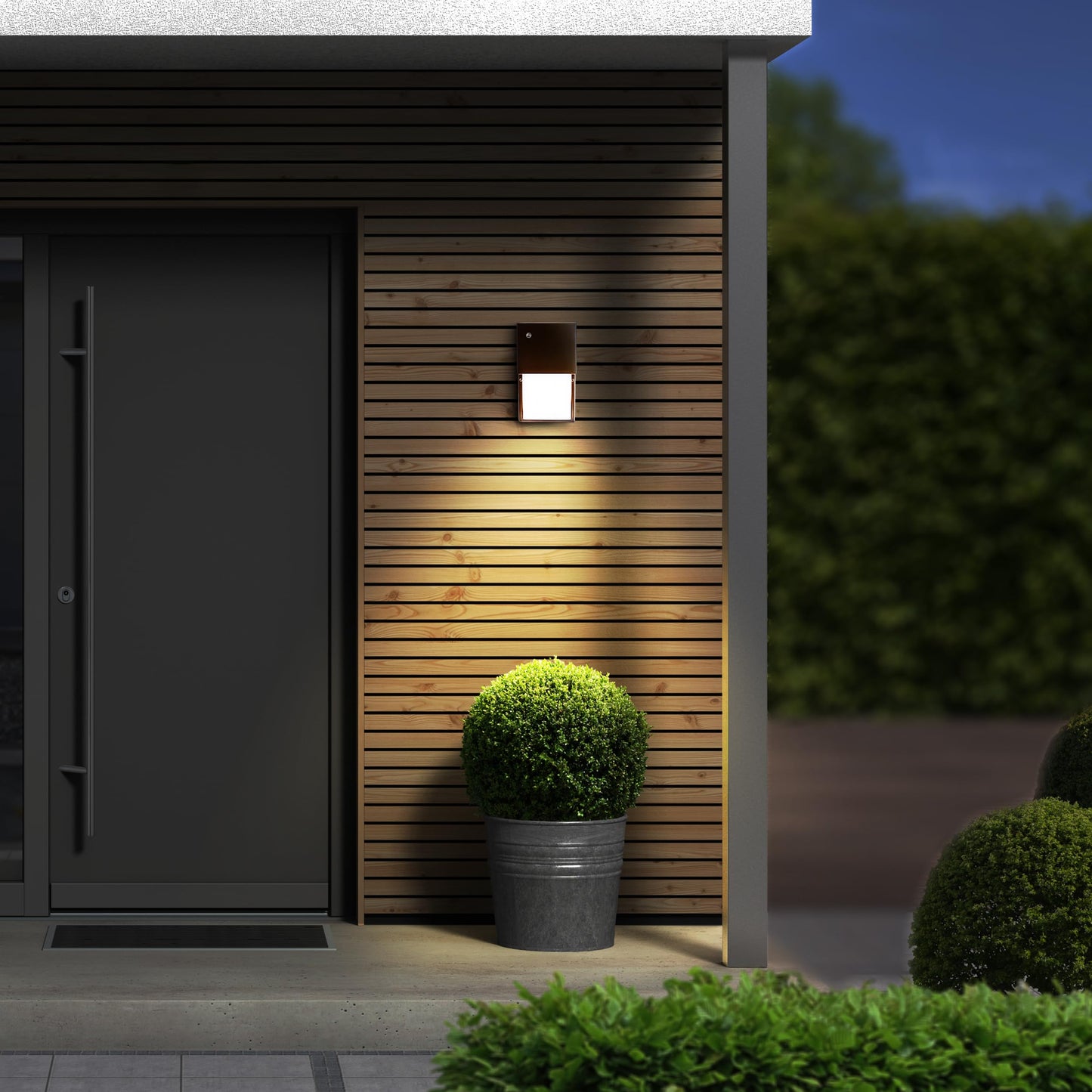 Feit Electric 20W LED Outdoor Wall Pack Lights with Photocell, Dusk to Dawn, Wall Mounted Security Light, 120V, 80 CRI, 1450 Lumens, 5000k Daylight, Bronze, 4 Pack, S10WPK/850/DD/BZ/4