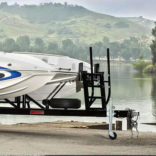Heavy Duty Trailer Jack - 1000lb Lift Capacity, 10-Inch Sidewind Swivel Tongue Jack with Wheel for RV/Boat