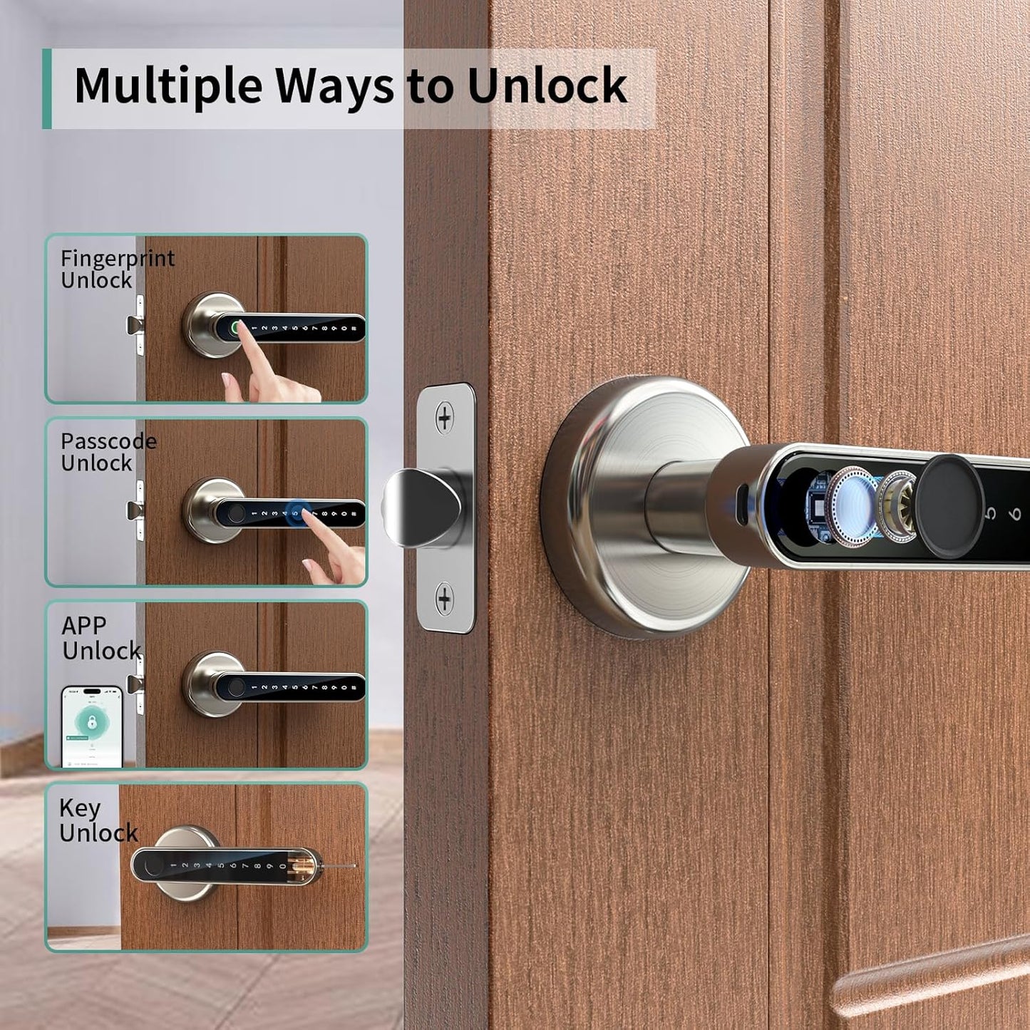 Smart Fingerprint Door Lock with Keypad - Keyless Entry Lock for Home & Office