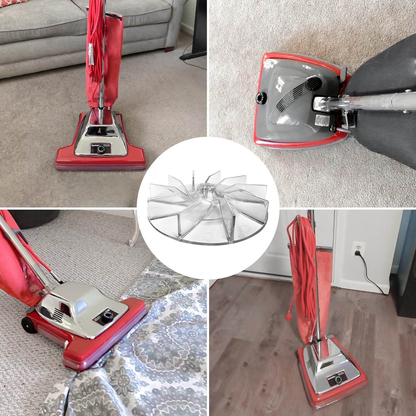 GULUANT 2 Pack Replacement 81092 Upright Vacuum Fan for Sanitaire 5.0 AMP for SC679 SC688 SC689 SC684 S635 Vacuum Models (11/16" High Blade)