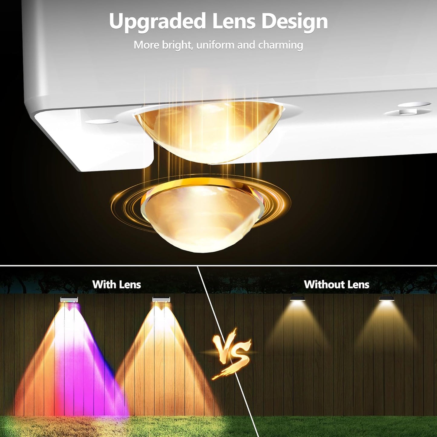 Brizled 12-Pack Solar Fence Lights – RGB & White Color-Changing Outdoor Wall Lights, IP65 Waterproof for Decks & Stairs