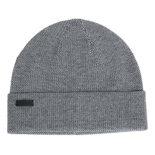 Cole Haan Men's Birdseye Knit Beanie Hat - Soft Warm Winter Cap with Ribbed Edge and Classic Fit for Cold Weather Style Outdoor Wear Travel and Daily Use, Soft Grey, One Size
