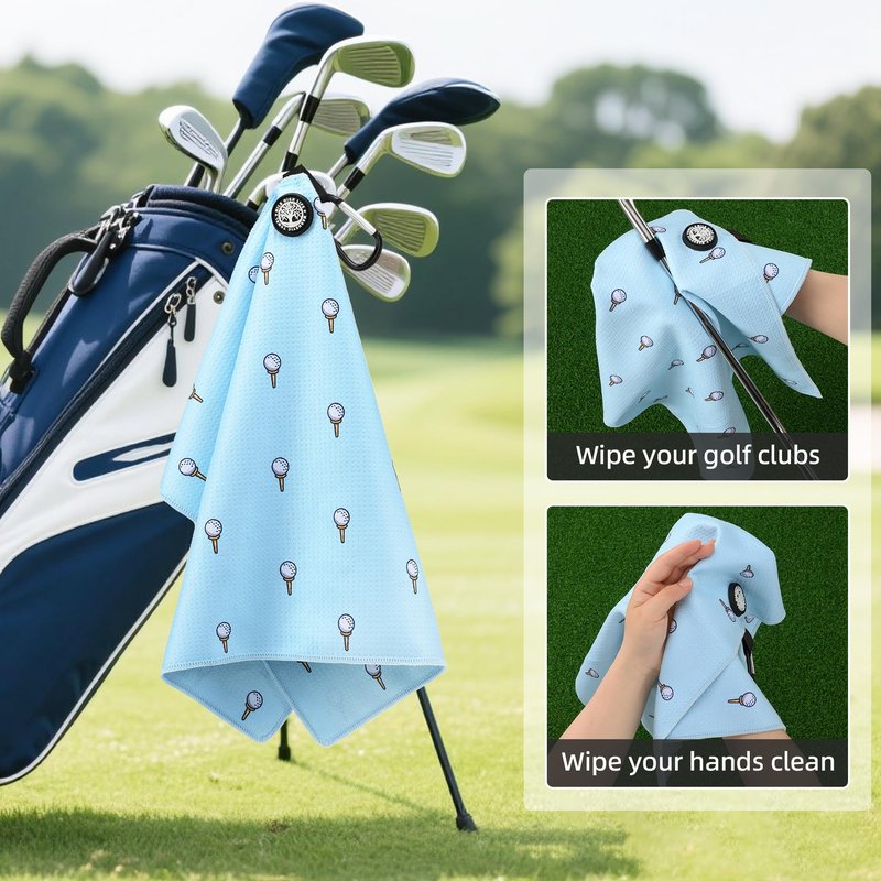Mile High Life Golf Towel (16"x24"), Fun Prints Microfiber with Magnetic Clip, Super Absorbent Waffle Fabric, Large Towel for Golf Bag, Heavy Duty, Secure Magnetic Attachment, for Men and Women