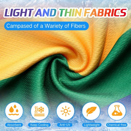 Coume 20 Pcs Rainbow Cooling Towel Bulk for Neck and Face 40 x 12 Inch Double Layer Microfiber Soft Breathable Sports Towels for Gay Lagbt Pride Month Decor, Moisture Wicking Cold