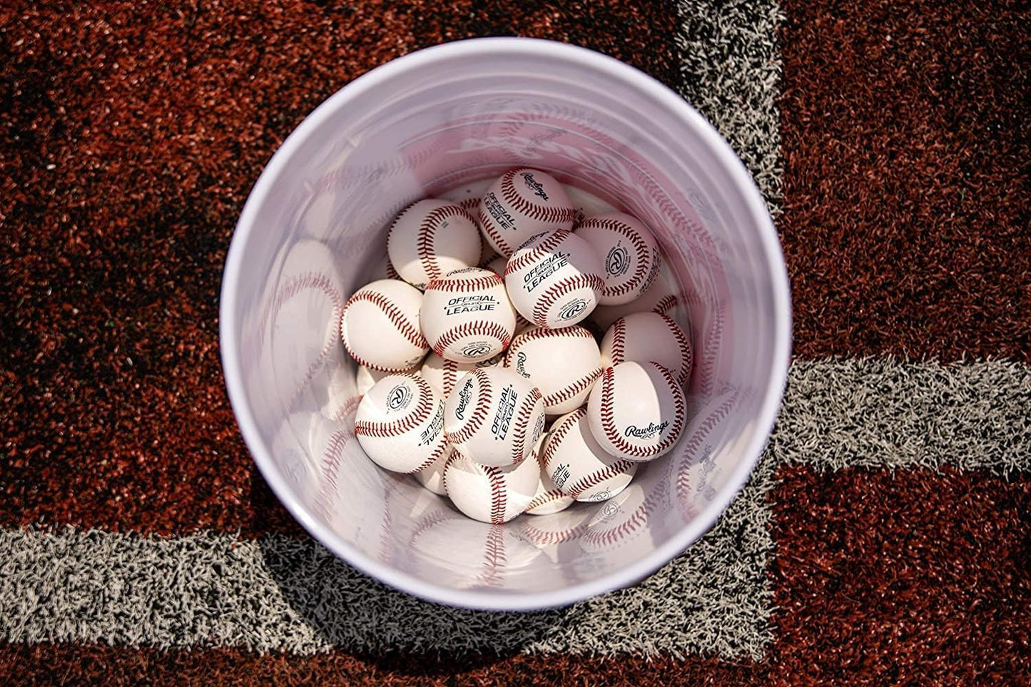 Rawlings Practice Baseballs - 24 Count Bucket | ROLB1X | Official Youth/14U League