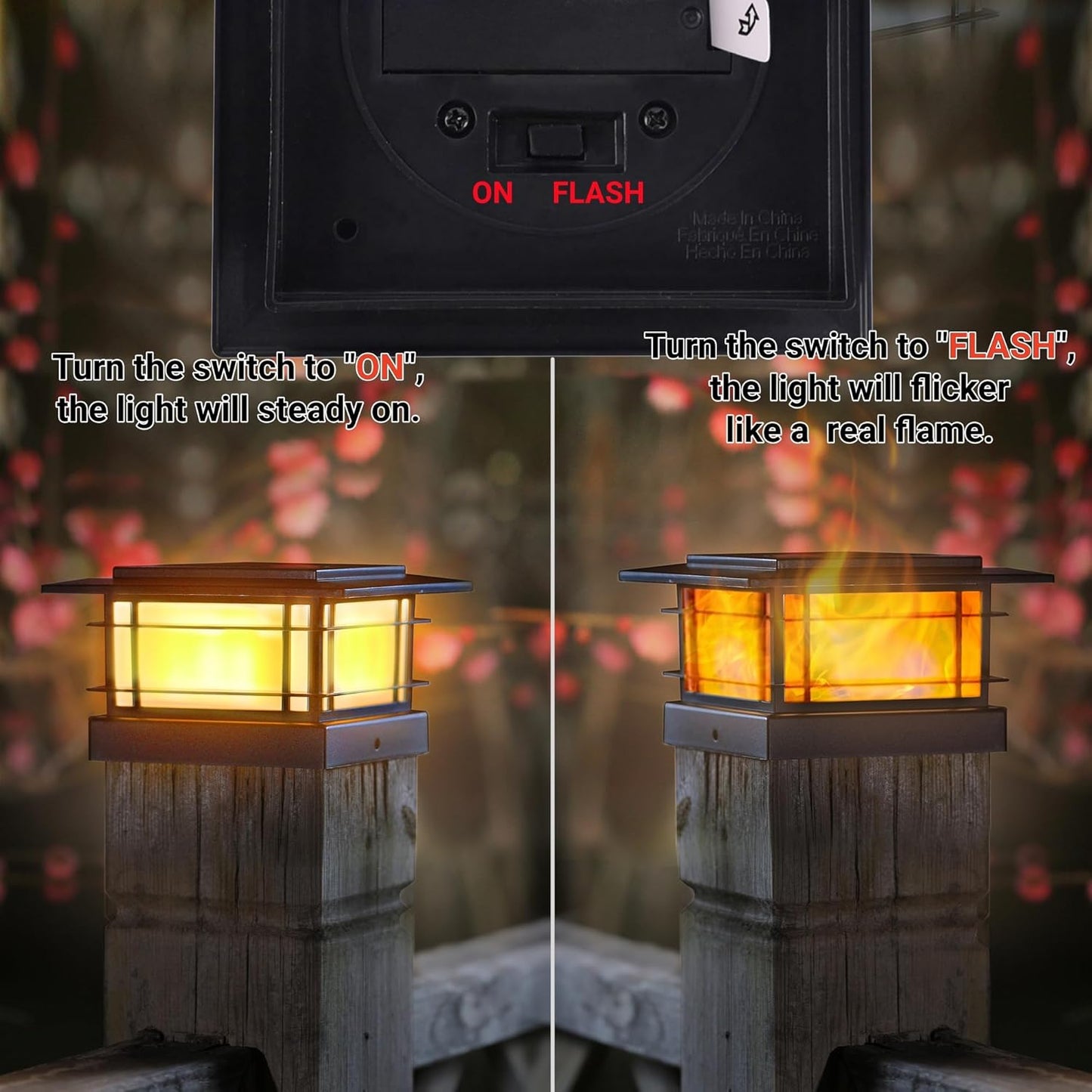 Solar Post Cap Lights - 6 Pack Outdoor Fence Lights for 4x4, 5x5, 6x6 Posts - Bright Warm White LED Decor for Garden & Patio