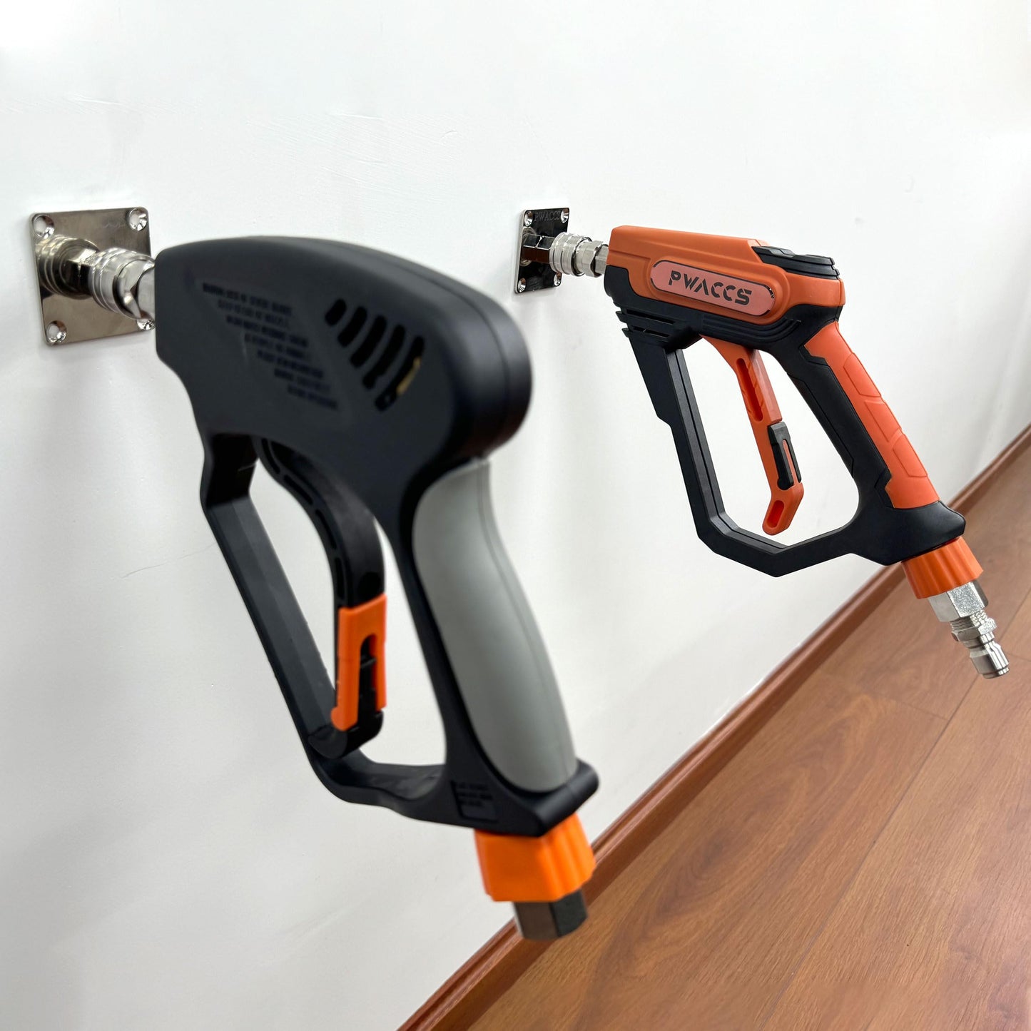 PWACCS Pressure Washer Gun Holder, Stainless Steel 1/4" Quick Connect Wall Mount Power Washer Gun Holder, Pressure Washer Accessories Wall Storage Rack, 2 Pack