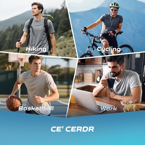 CE' CERDR Men's Athletic Shirts - Quick Dry Performance Short Sleeve Workout Top
