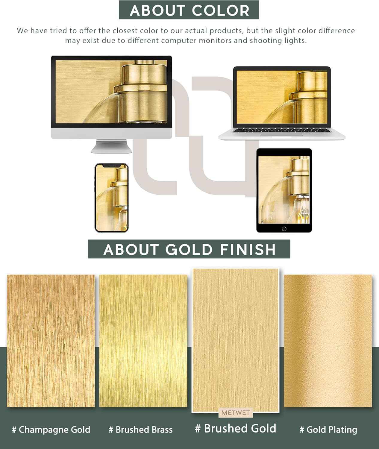 Brushed Gold 2-Light Bathroom Vanity Wall Sconce with White Fabric Shade - Modern Lighting for Hallway & Bedroom