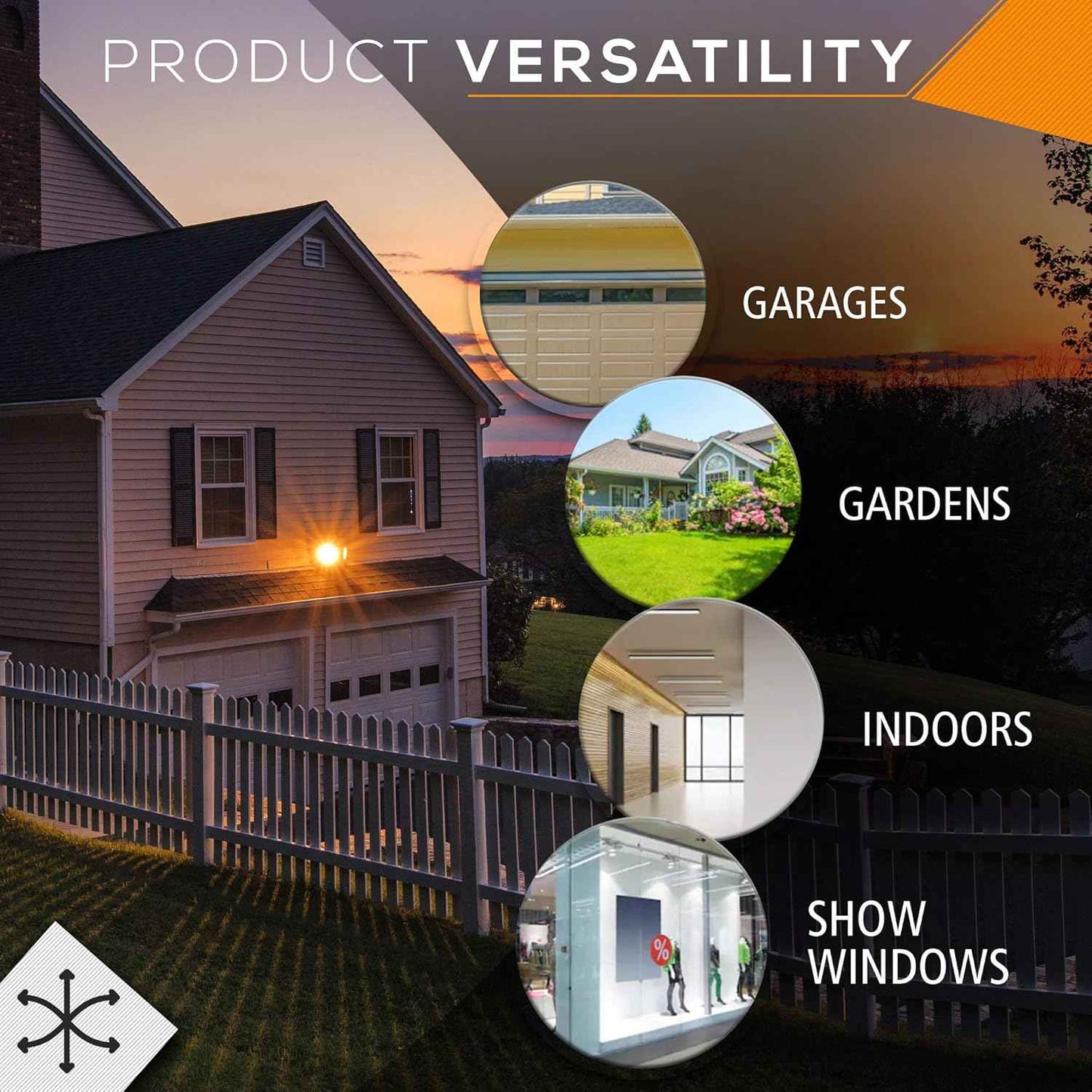 150W Outdoor Security Flood Light - Dual Head, Weatherproof Cast Aluminum, Dark Bronze Finish