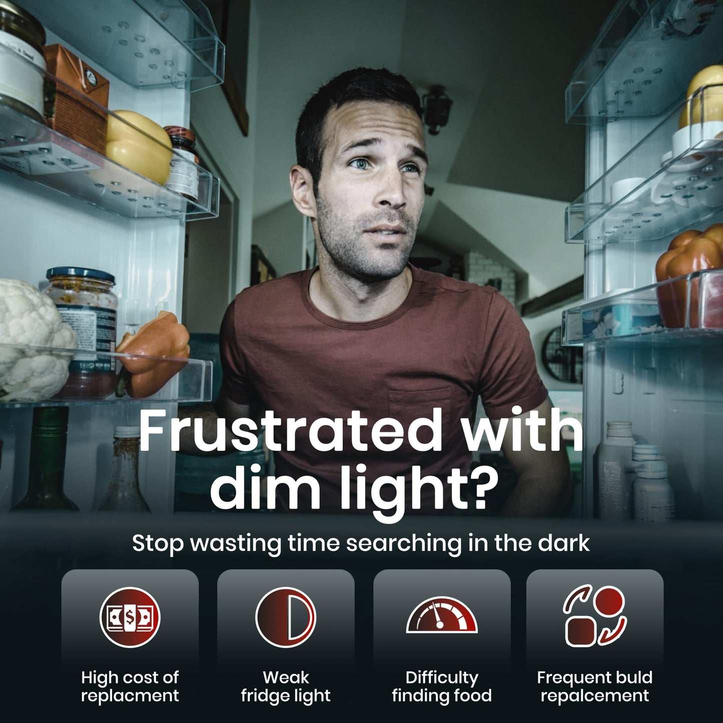 1 Pack KEI D28X KEL 2816X Refrigerator Bulb 3W KEI D28M KEL 2815 Freezer Bulb LED Light Bulb for Home Improvement Ambient Lighting Compatible with Frigi.daire Mini Fridge E17 Base