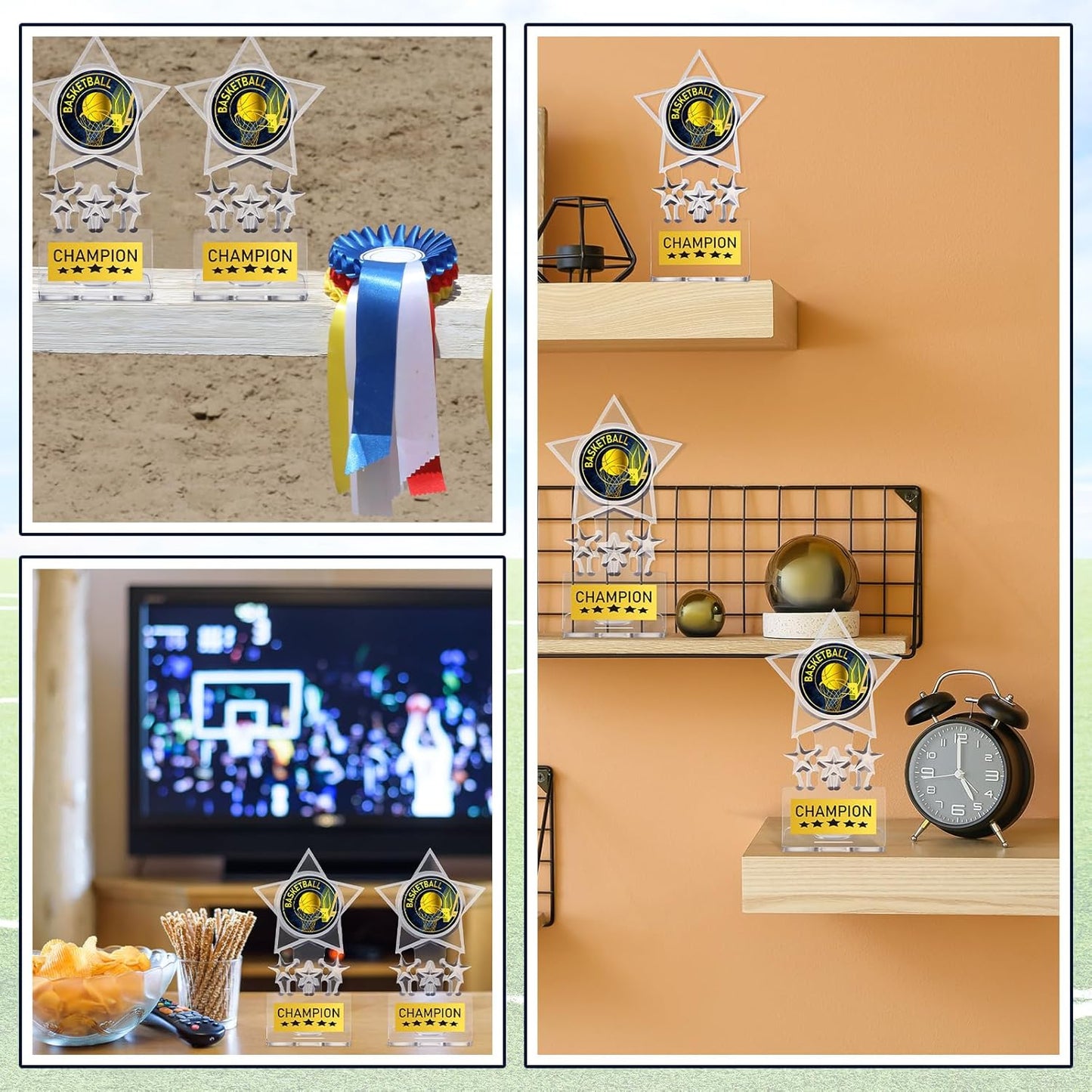 Tondiamo Basketball Trophy - Acrylic Champion Awards for Sports Competitions | Bulk Souvenir Gifts