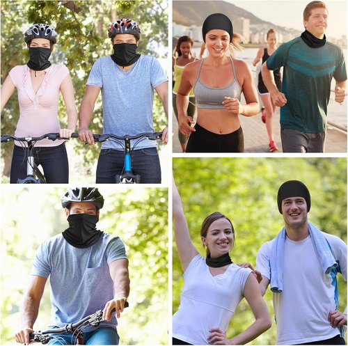 Geyoga UV Protection Neck Gaiter - 6 Pieces Cooling Face Mask Scarf | Breathable Summer Bandana