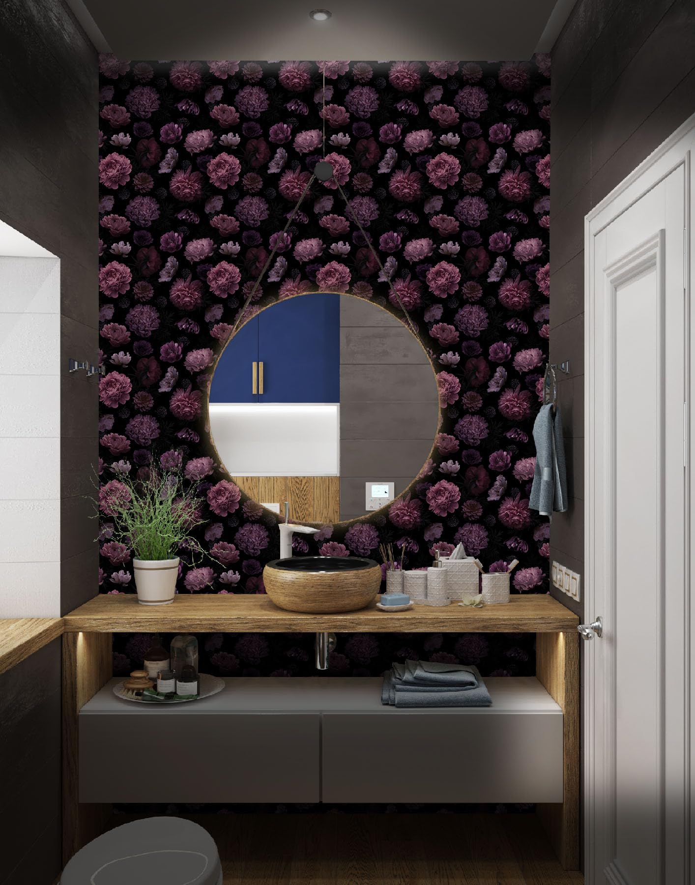 Akodm Dark Floral Peony Wallpaper Contact Paper for Cabinets and Drawers Renter Friendly Removable Gothic Waterproof Self Adhesive Botanical Vintage Thick Vinyl Bathroom Flower Walpaper 17.7"x 70.8"