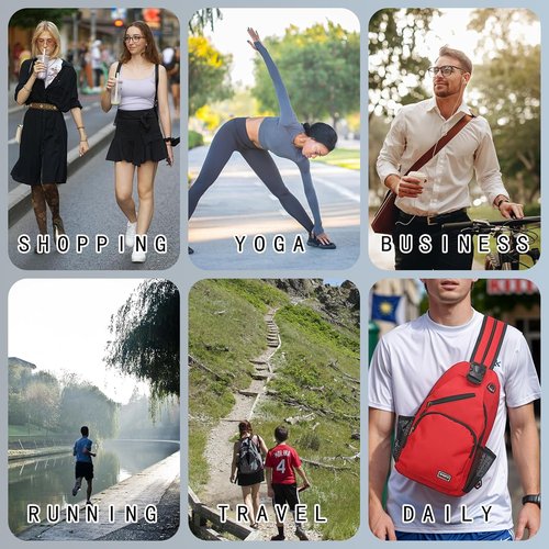 DTGN Convertible Sling Bag | Crossbody Backpack for Hiking & Travel - 8.5"x15" - White