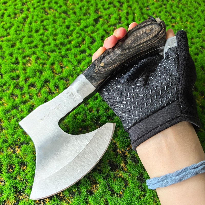 DOOM BLADE 10" Camping Axe, Survival Throwing Hatchet with Sheath, Tactical Tomahawk with Spike, Nylon Fiber Handle for Outdoor Survival Hiking Camping