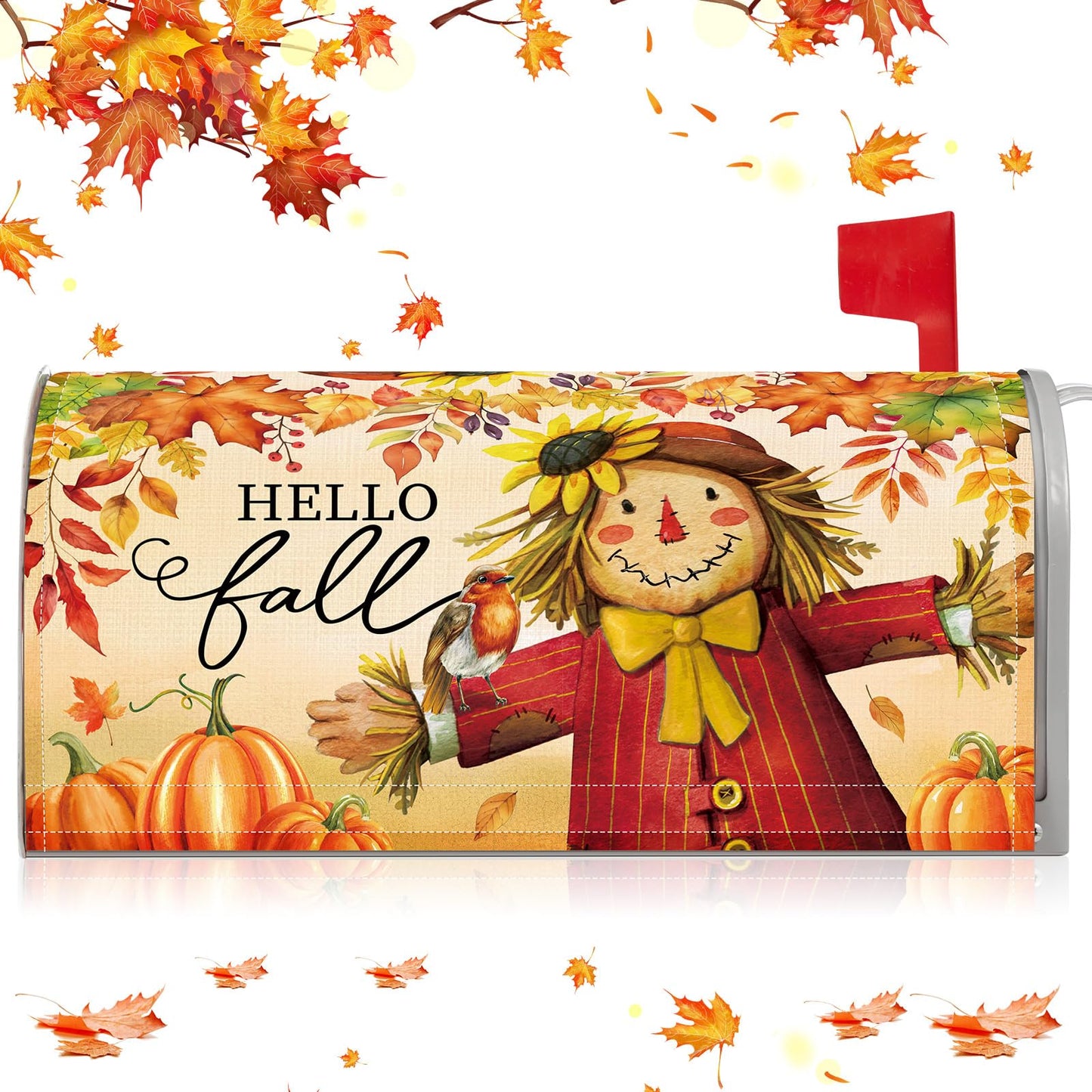 Blosssound Fall Mailbox Cover Magnetic Thanksgiving Post Box Decor Standard Size 20 x 18 Inch Decorative Mailbox Cover for Thanksgiving Autumn Harvest Garden Yard Decoration (Bless)