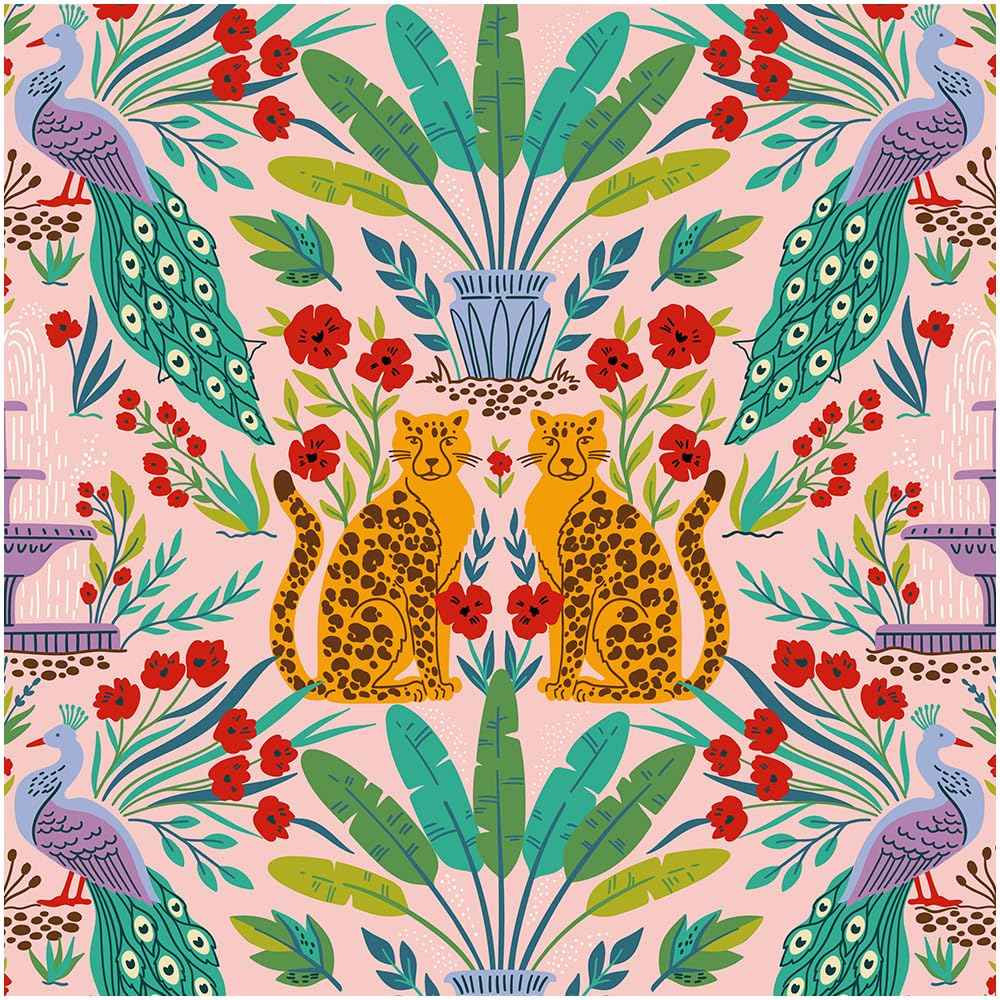 Luvdecor Wallpaper Peel and Stick Leopard Jungle Animal Wallpaper for Renter Removable Boho Leaf Wallpapers for Bathroom Self Adhesive Contact Paper for Cabinets 17.5 x 118 in