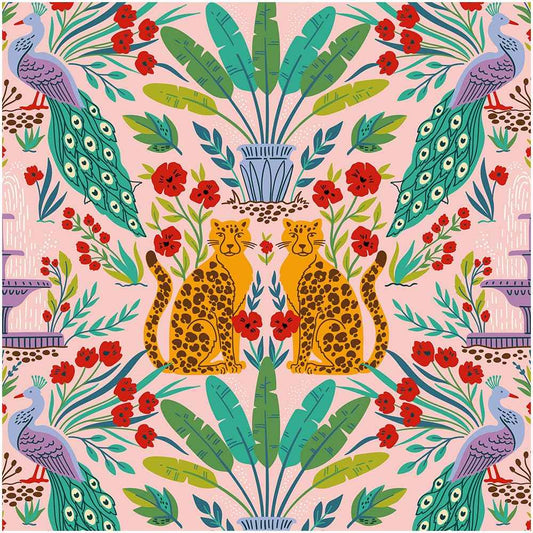 Luvdecor Wallpaper Peel and Stick Leopard Jungle Animal Wallpaper for Renter Removable Boho Leaf Wallpapers for Bathroom Self Adhesive Contact Paper for Cabinets 17.5 x 118 in