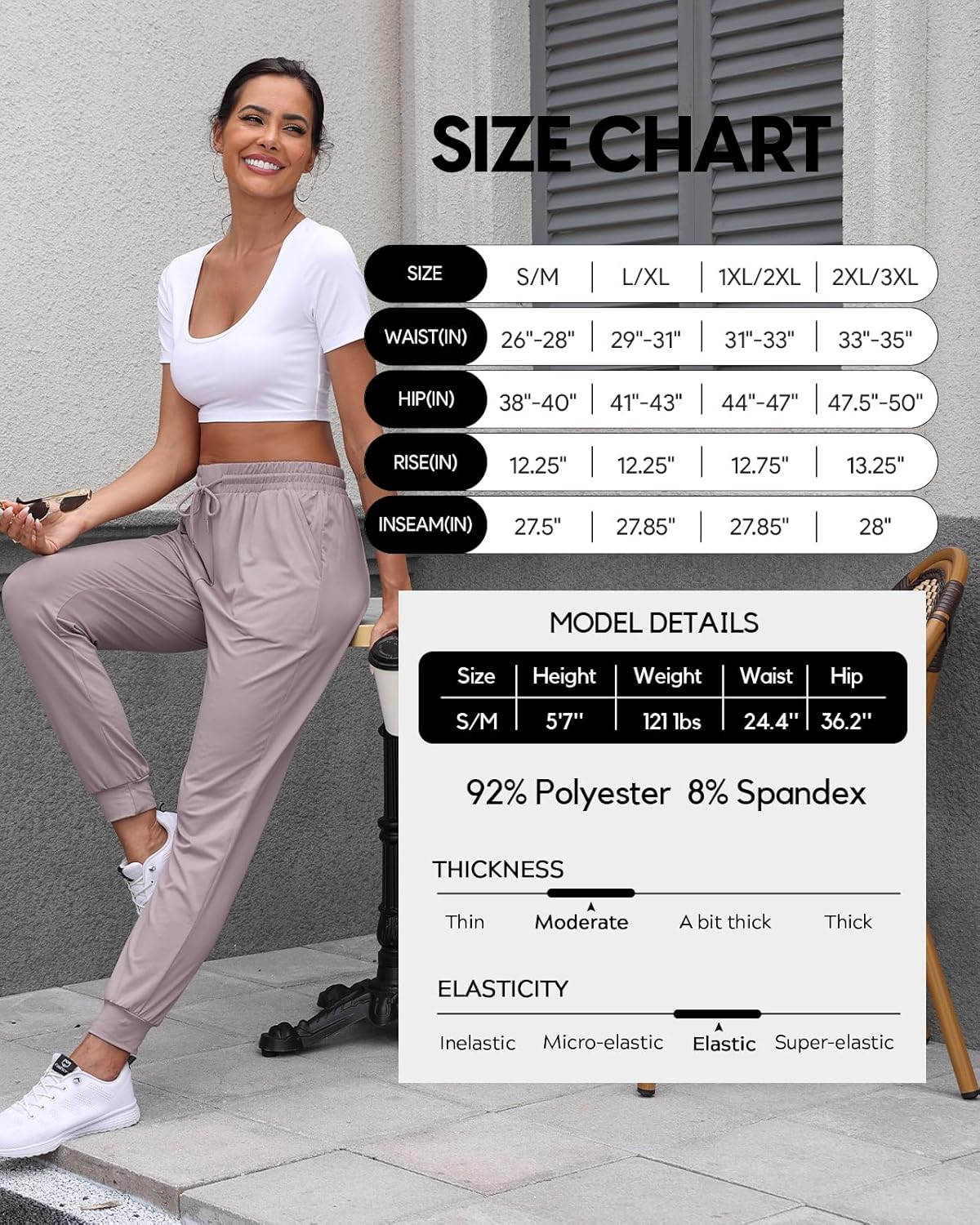 ZENEX 3 Pack Women Joggers, Women's Sweatpants with Pockets for Running, Yoga, Workout & Lounge