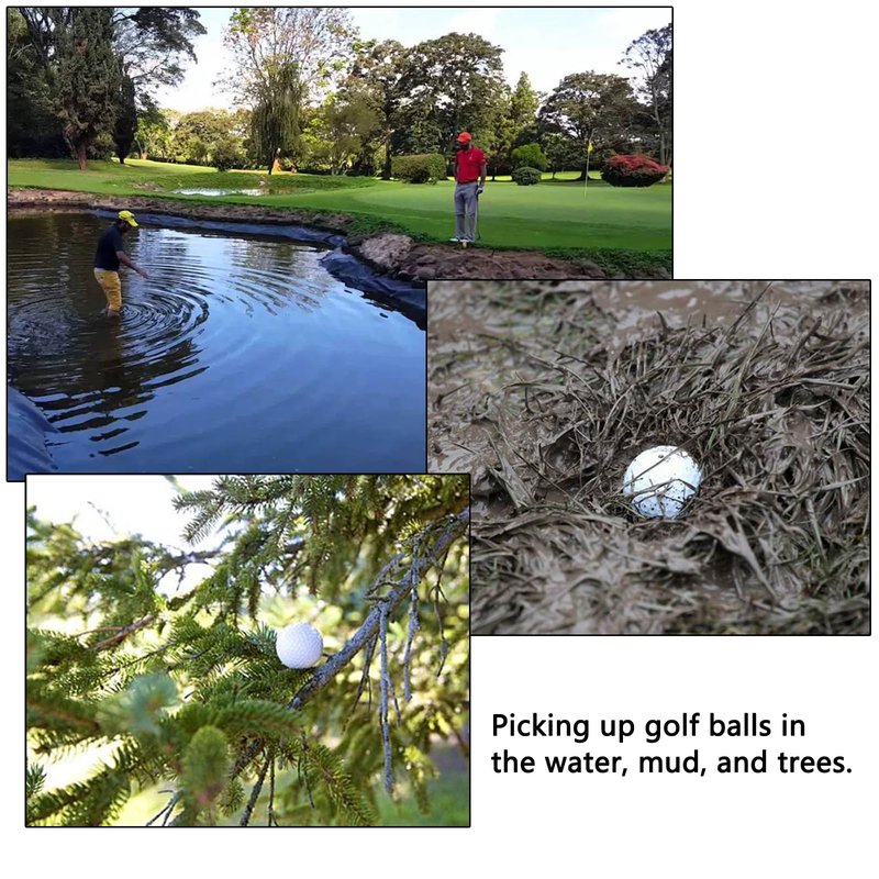 Auto-plaza 9 Feet Aluminum Alloy Golf Ball Retriever Telescopic Black for Water Golf Ball Picker Grabber Golf Accessories (2)