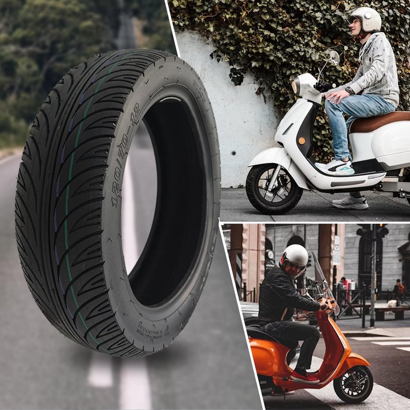 120/70-12 Scooter Tubeless Tire 12 inch Tire Front or Rear Thickened Anti-Skid