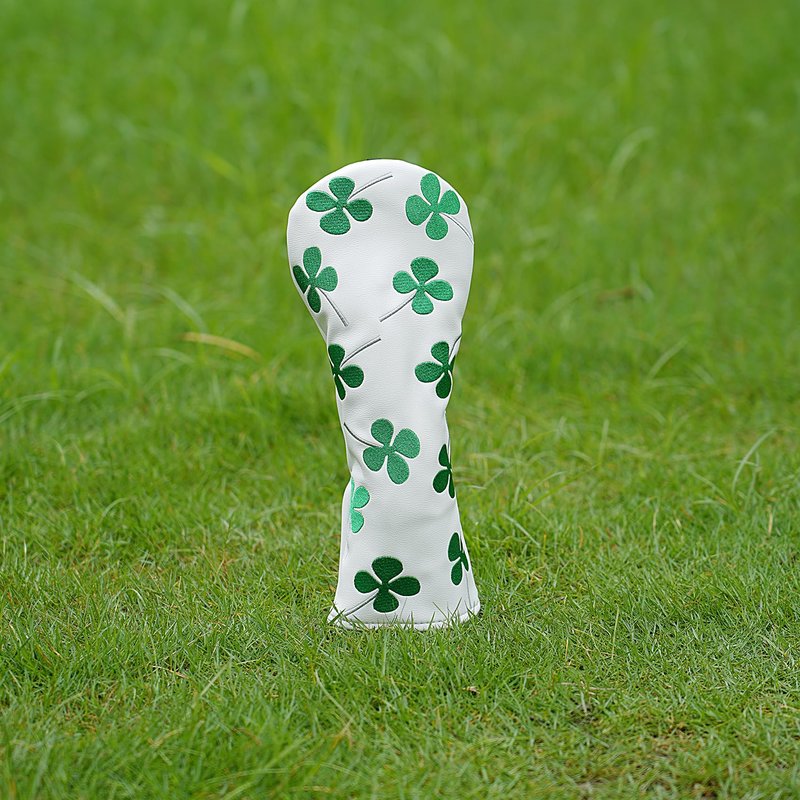 Golf Club Head Covers, 1pc Driver Headcover Fairway Wood Head Cover Hybrid Headcover or 3pcs Golf Headcovers Set 1 F H, Lucky Clover Golf Club Covers for 3 Wood, Drivers, Hybrids (1pc Fairway Cover)