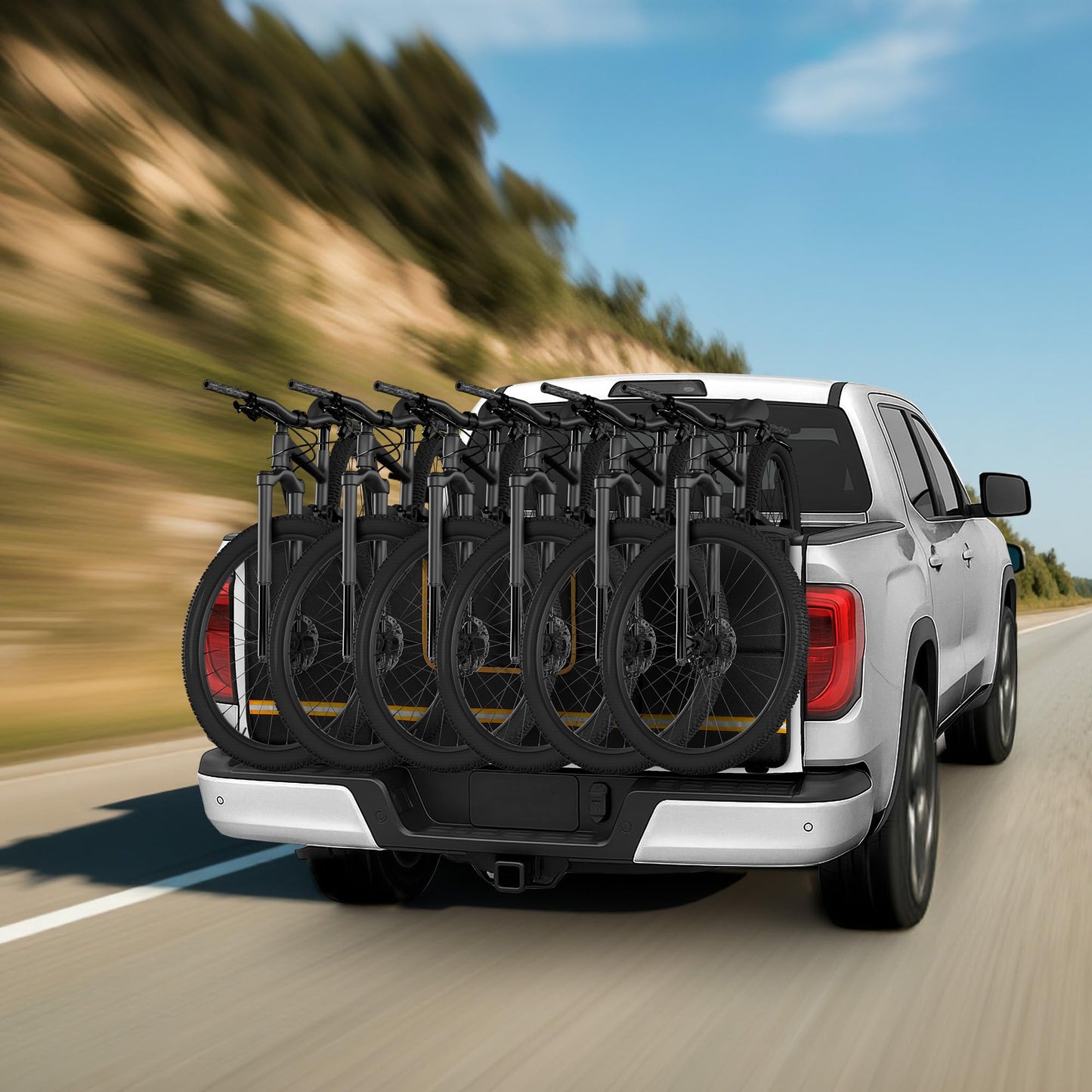 Marscamd Tailgate Bike Pad for Full-Size Pickup, 61" Wide, Holds 6 Bikes