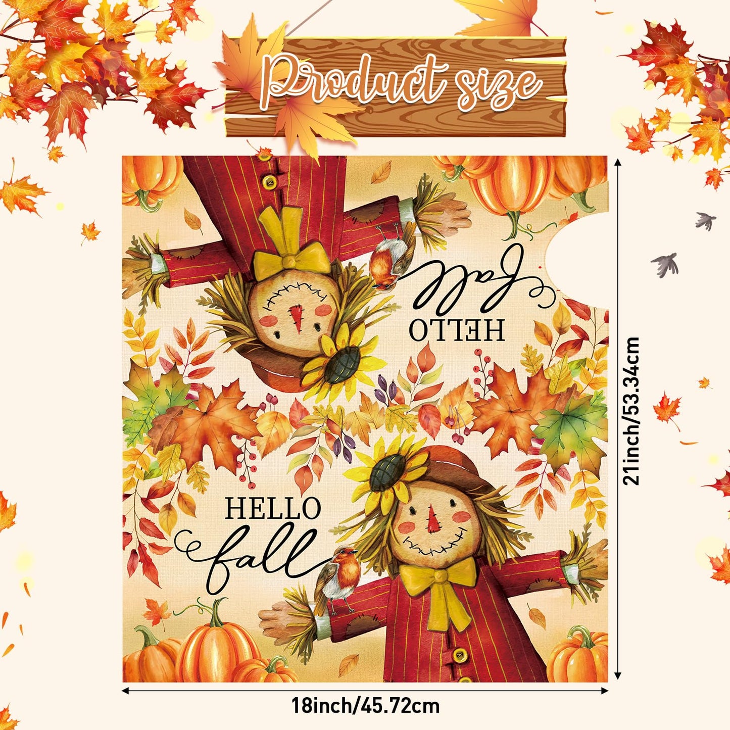 Blosssound Fall Mailbox Cover Magnetic Thanksgiving Post Box Decor Standard Size 20 x 18 Inch Decorative Mailbox Cover for Thanksgiving Autumn Harvest Garden Yard Decoration (Bless)