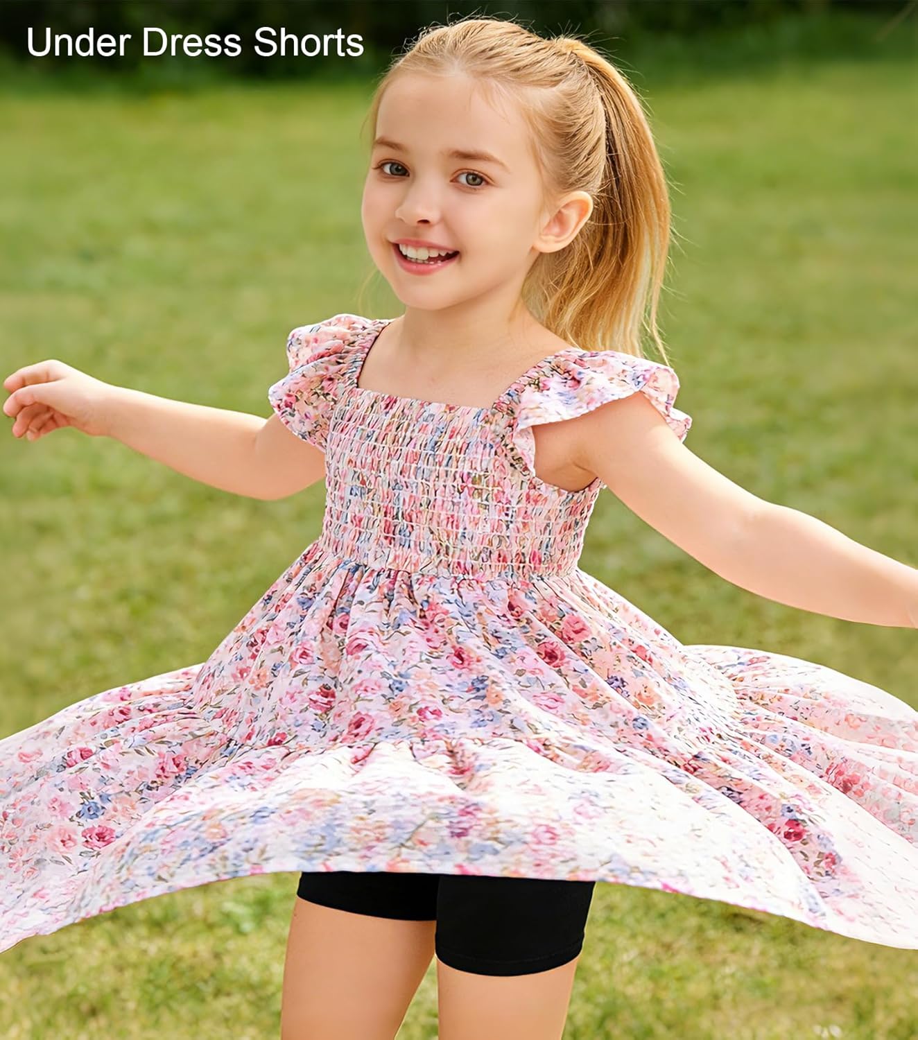 QBK Girls' Basic Solid Dance Shorts - Soft, Breathable Cotton for Ages 2T-13 Years