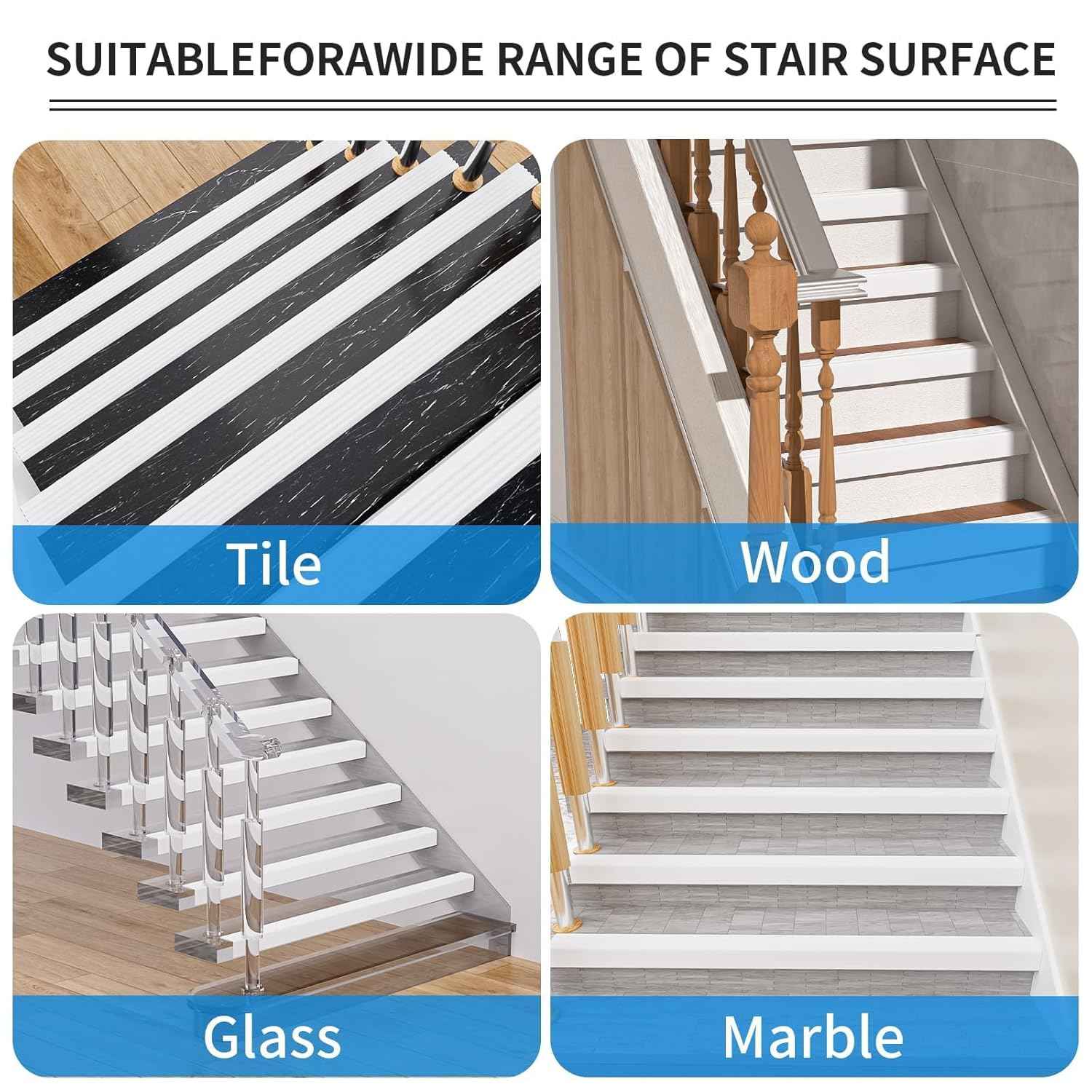Self-Adhesive Rubber Stair Nosing Trim - 40 FT Black Edge Protector for Indoor & Outdoor Steps