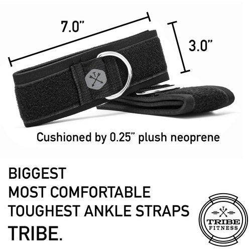 TRIBE Resistance Bands Accessories Equipment System for Home Gym, Exercise, Workout, Tube Bands & Cable Machines. Premium Ankle Straps, Door Anchor & Cushioned Handles. Heavy Duty Handle & Attachments