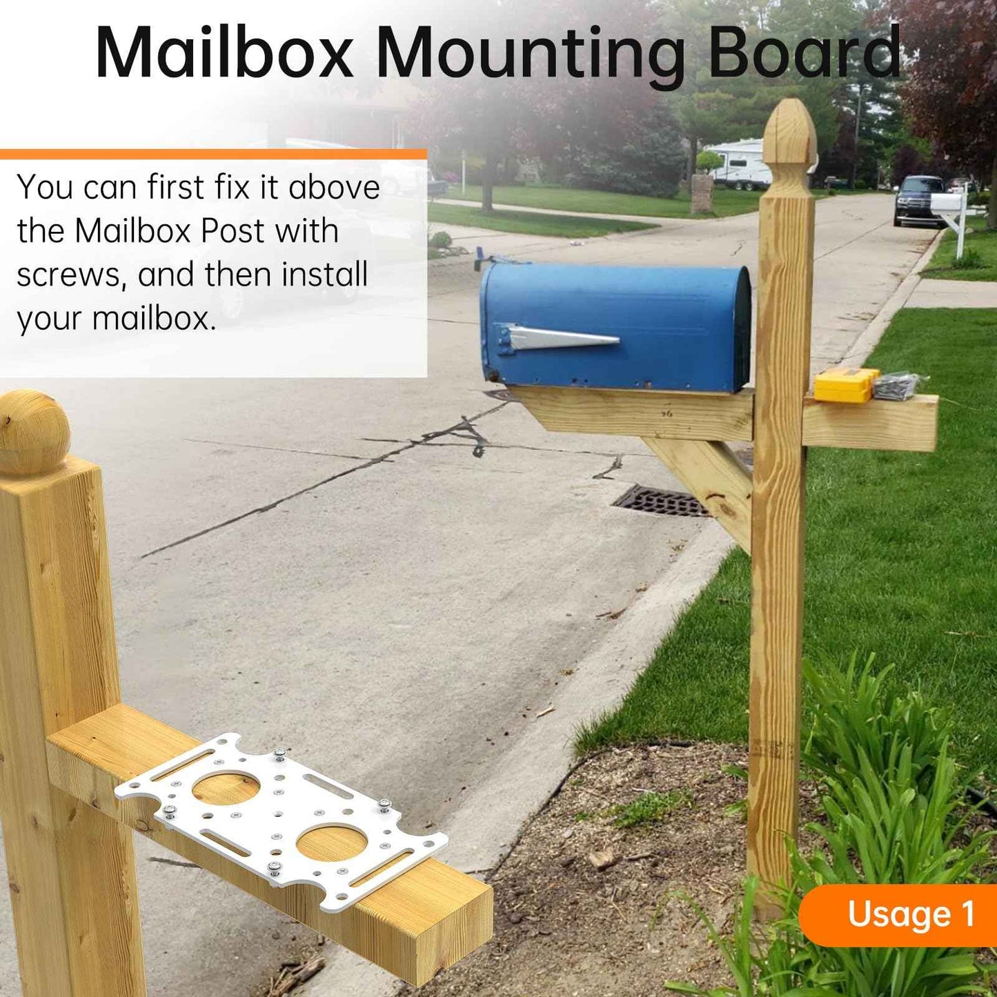 Mailbox Mounting Board, Post Mount Adapter Plate for Metal Post, Reinforced Installation Plate White;Compatible with Mail Boss, Architectural MAILBOXES, Gibraltar, hykolity, ShoppingOnBed, adoorn