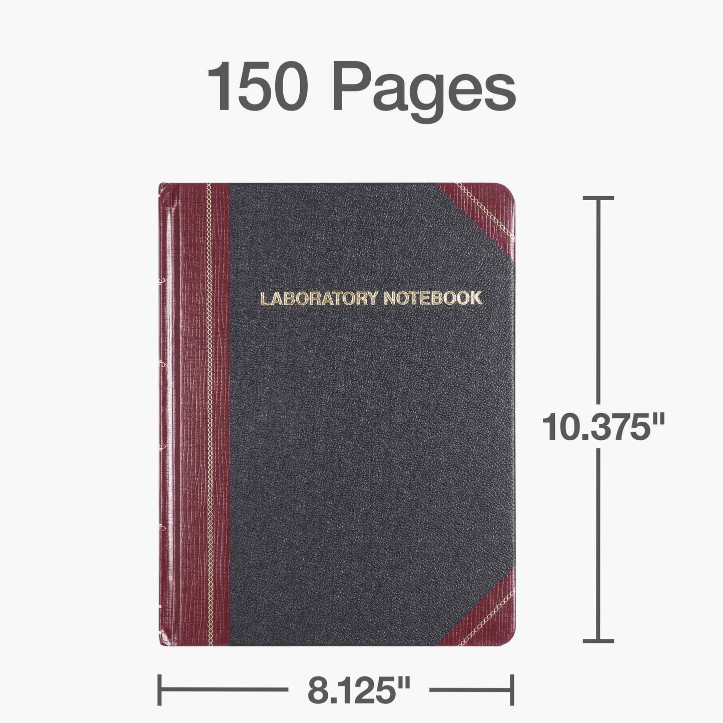 Boorum & Pease L21150R Laboratory Record Book,150 Pages,8-1/8-Inch x10-3/8-Inch,Black/Red