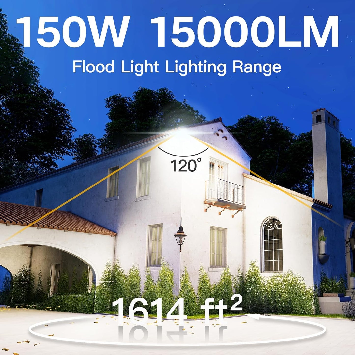 100W LED Flood Lights Outdoor - 2 Pack, 10000LM Super Bright, IP65 Waterproof for Garage, Yard & Garden