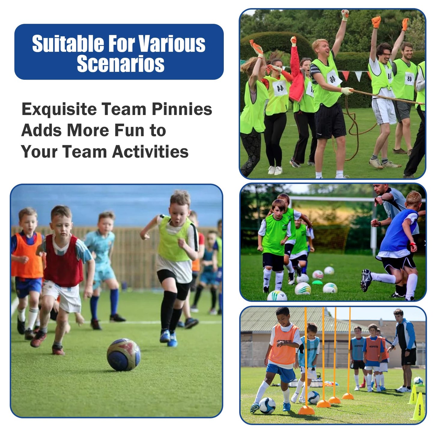 Antoyo Soccer Pinnies Youth with Numbers Scrimmage Team Pinnies Practice Vests for Basketball Soccer Football Bibs