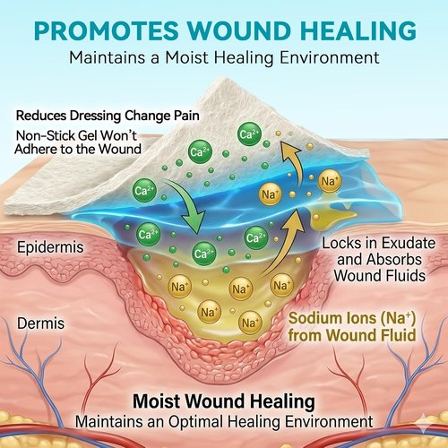 Dimora Calcium Alginate Wound Dressing - Soft, Highly Absorbent 4'' x 4'' Sterile Bandages | 20 Pack Non-Stick Gauze