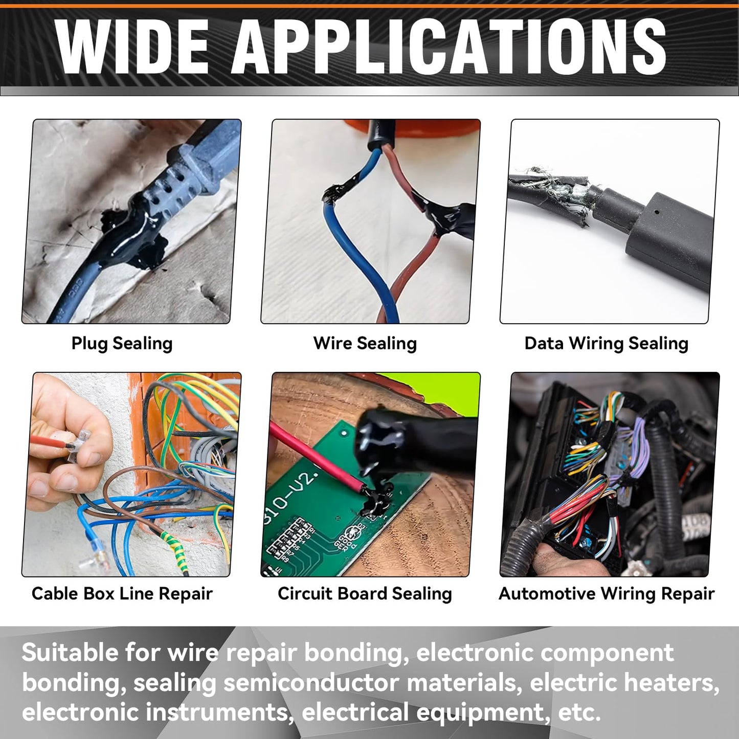 Liquid Electrical Tape, 125ml, Waterproofing Insulating Electrical Glue, Quick-Drying Wire Glue, Temperature Resistant, Used for Outdoor Indoor Wires, Electronic Component & Electrical Equipment
