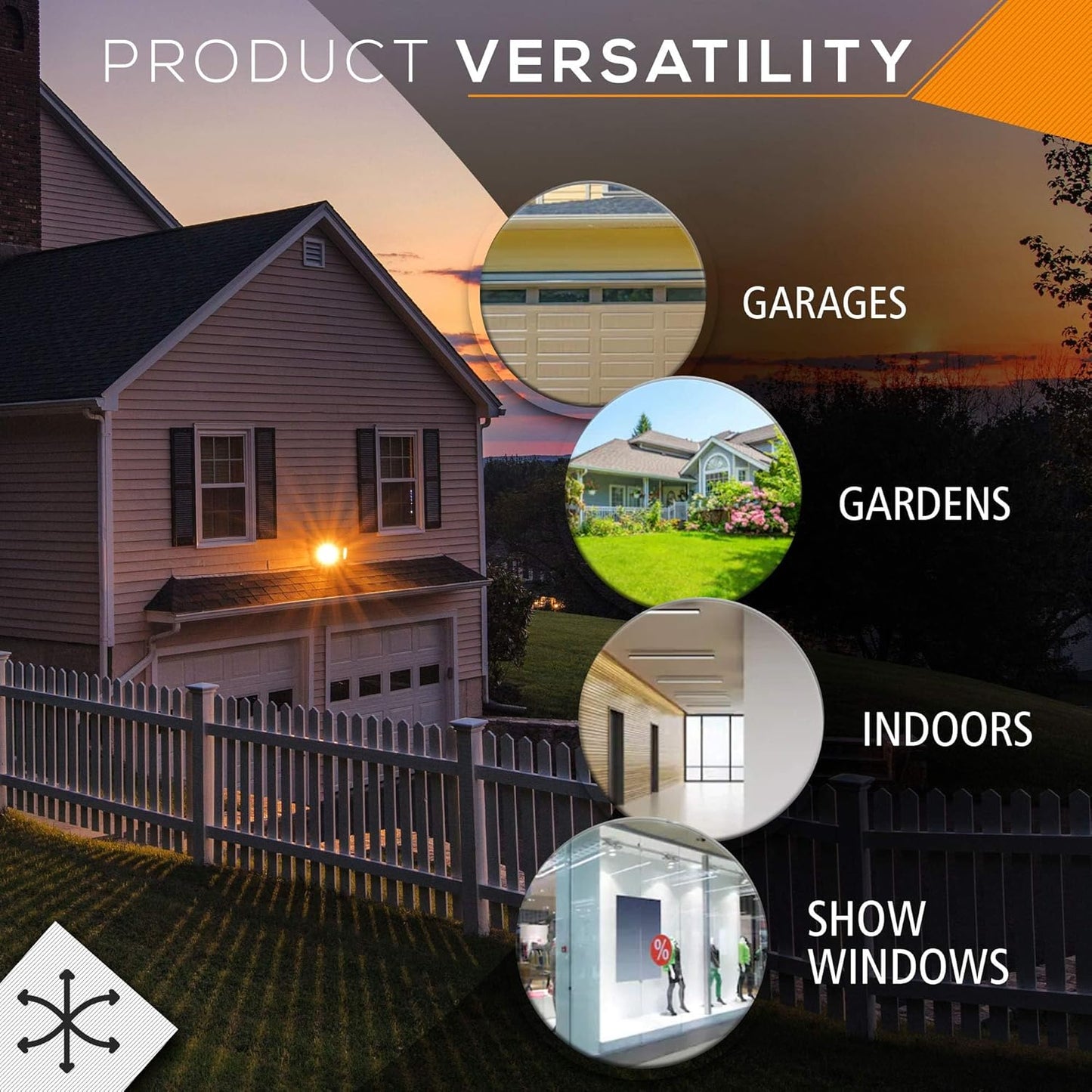 150W Outdoor Security Flood Light - Dual Head, Weatherproof Cast Aluminum, Dark Bronze Finish