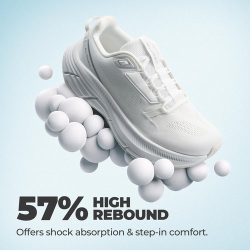 ALLSWIFIT Women's Walking Shoes Cushion Running Tennis Non-Slip Comfortable Workout Gym Athletic Breathable Fashion Sneakers ActiveLite,Size 8,White,AWUMRS2507