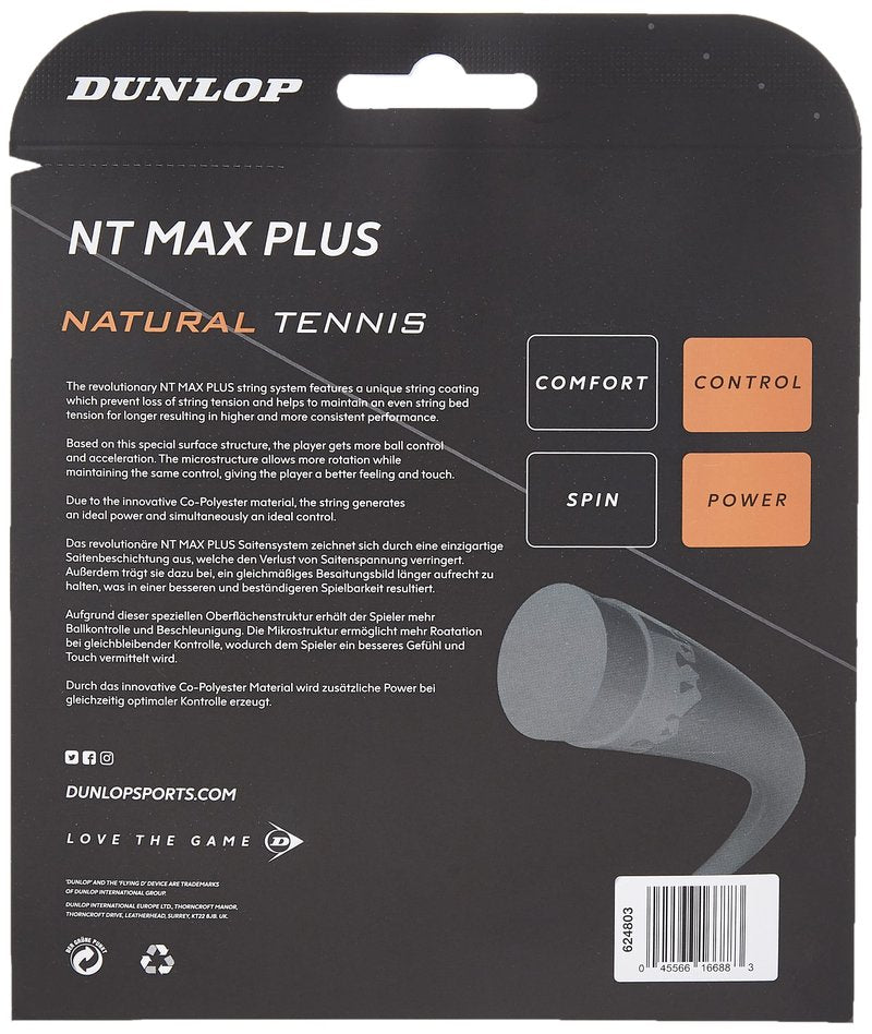 Dunlop Sports NT Max Plus 16G Tennis String, 1 Set