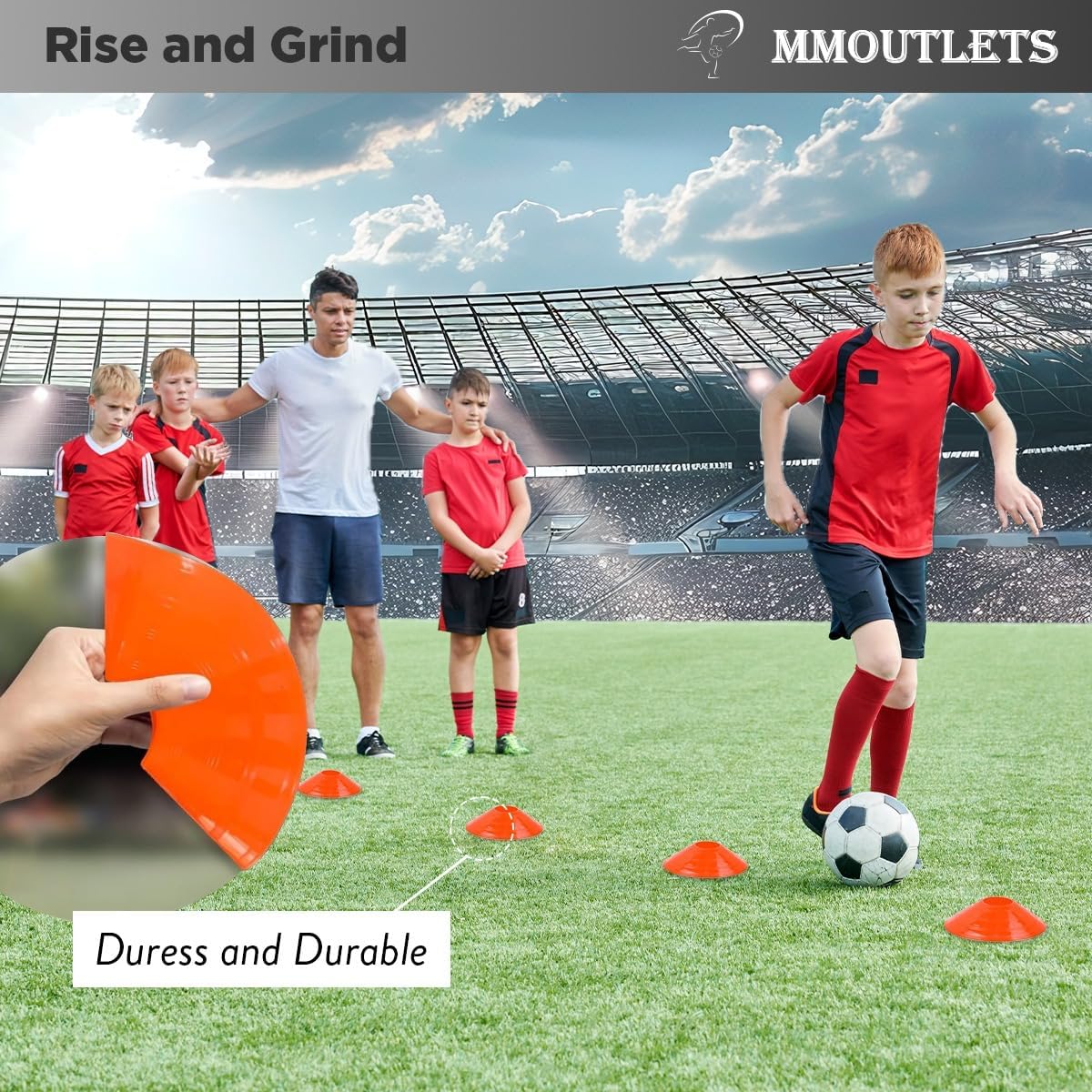 Pro-Grade Soccer Training Cones Set - Durable Agility Cones with Carry Bag & Strap Holder | 75/50/25 Pack for Sports Training