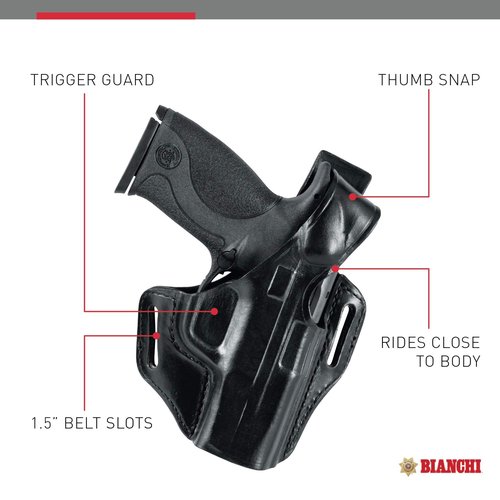 Bianchi Model 56 Serpent Belt Slide Holster, Left Hand - Glock 17/22, Black (1149372)
