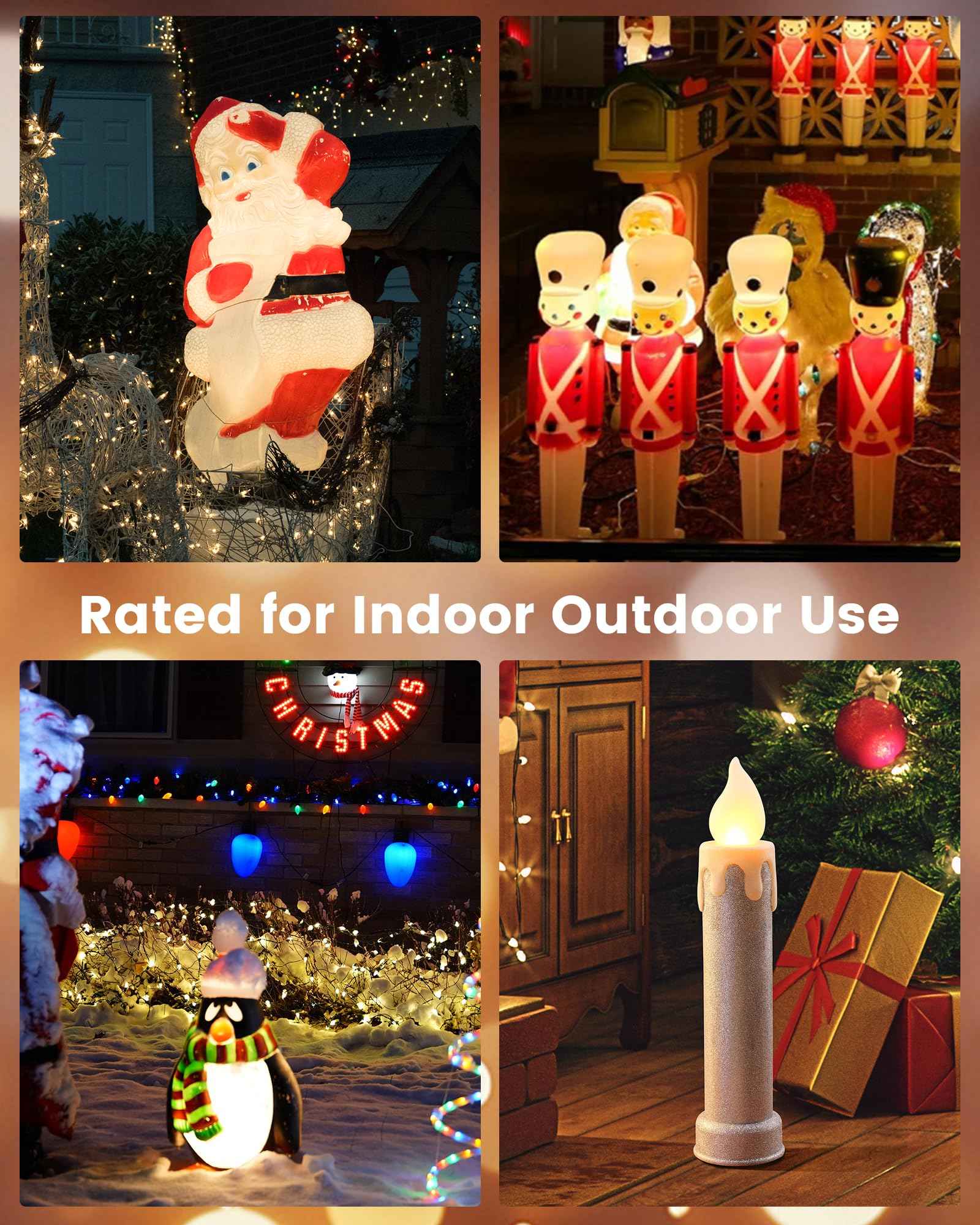 SURAIELEC 2-Pack Blow Mold Light Kit Replacement, Outdoor Lights With E26 E27 Socket, 3.5" Universal Light Plate for Santa, Wisemen, Halloween Christmas Village House, 5 FT Cord