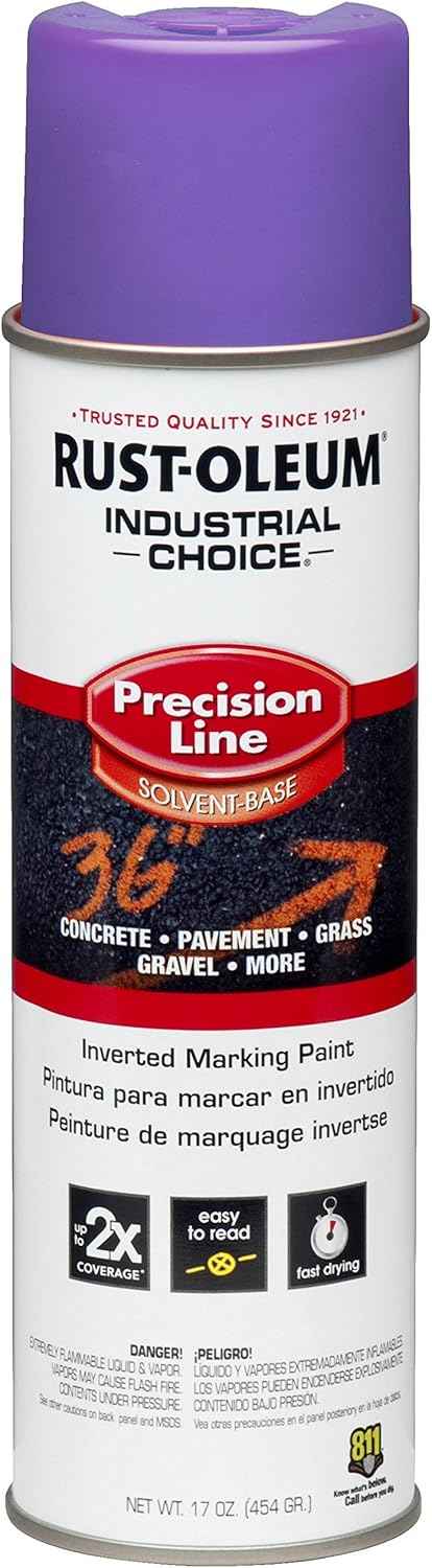 Fluorescent Orange Marking Spray Paint - Rust-Oleum 12 Pack, 17 Oz Inverted Solvent-Based
