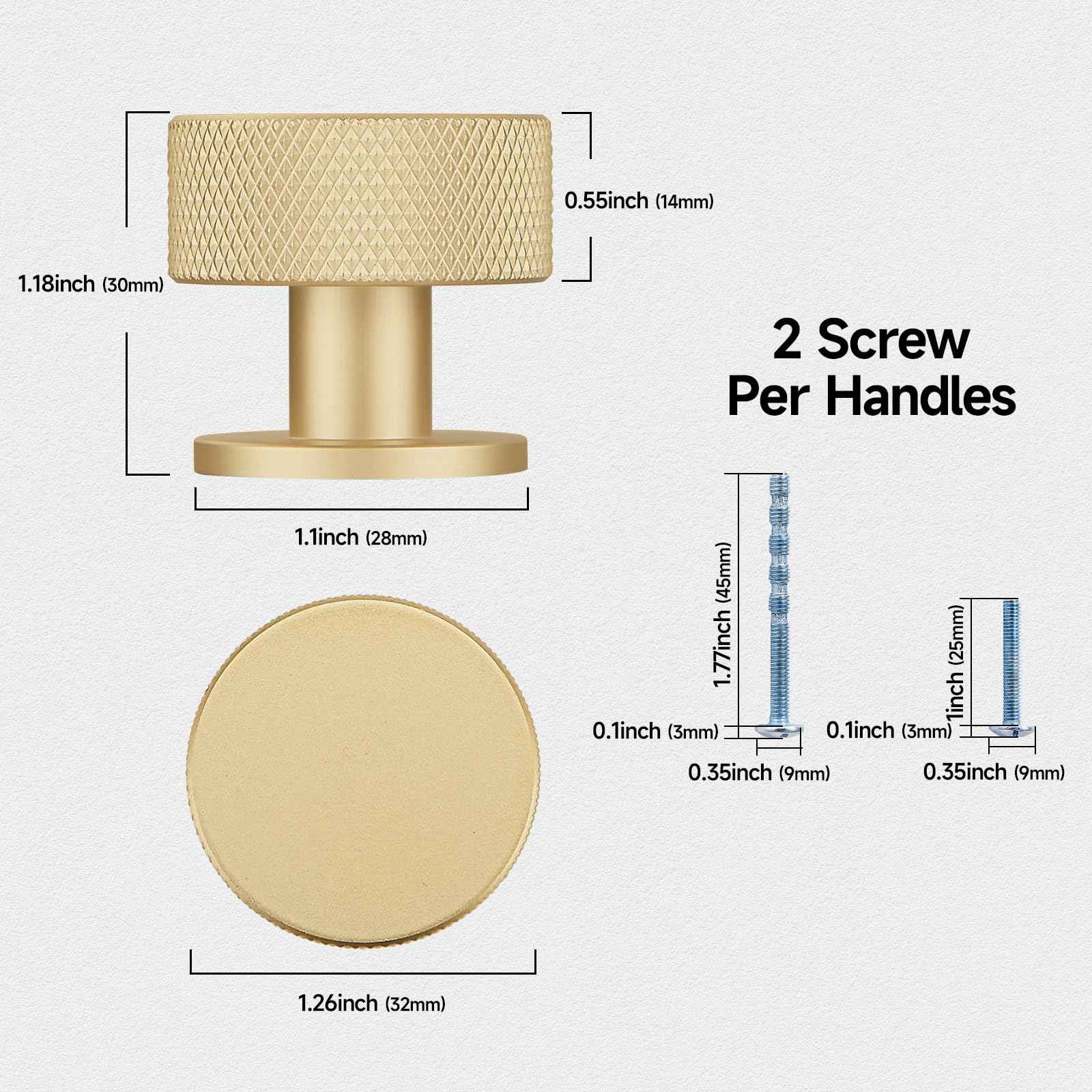 FAPUAL 10 Pack Gold Cabinet Knobs for Kitchen Cabinets & Dresser Drawers, Round Single Hole Hardware Handles Pulls, Cupboard Drawer Knob