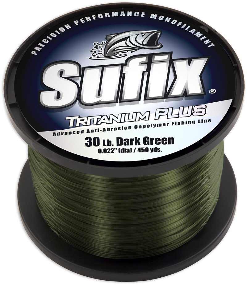 Sufix Tritanium Plus 1/4-Pound Spool Size Fishing Line (Dark Green, 8-Pound)